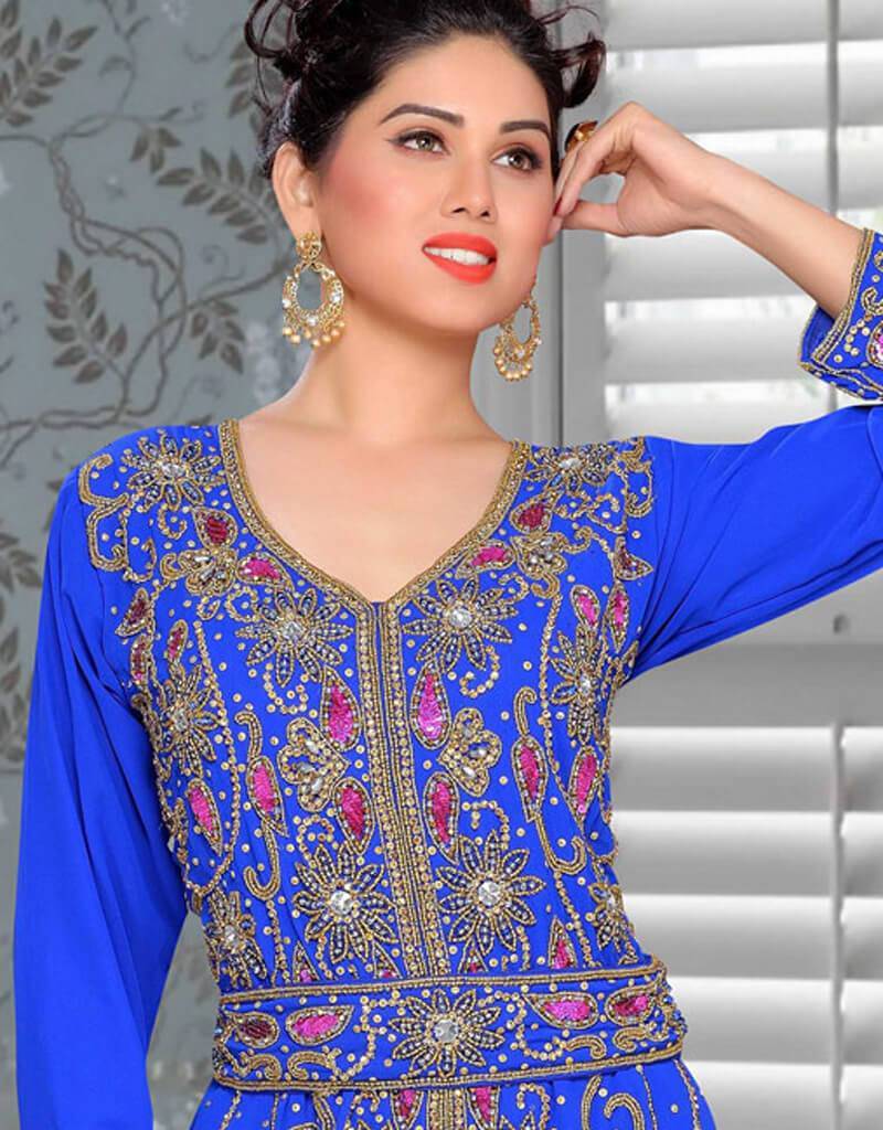 Stylish Multicolor Moroccan Kaftan Dress for Women - Boho Chic Maxi Dress for Beach, Vacation & Summer Outfits