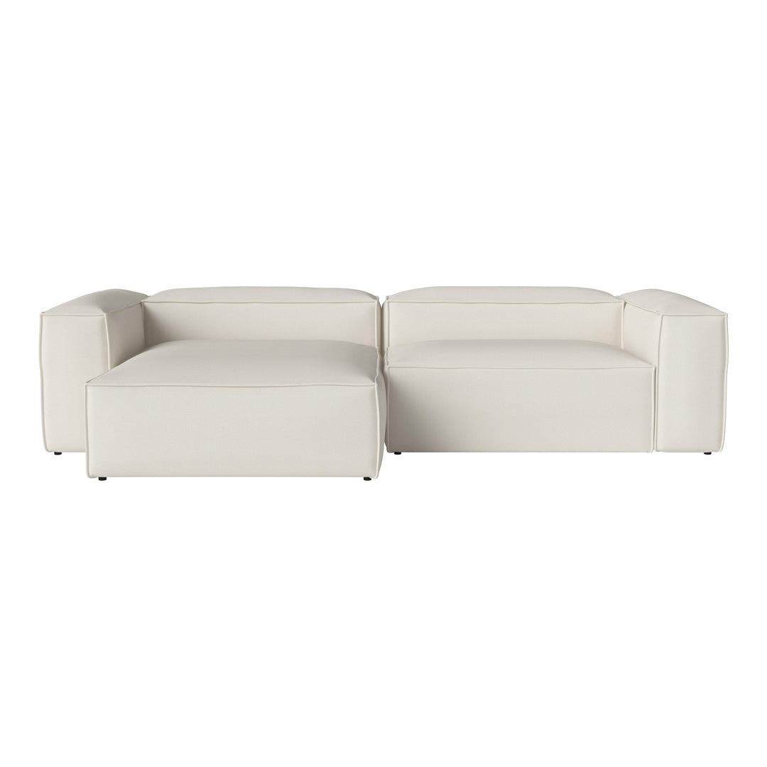 Cosima 2-Seater Sofa with Chaise Lounge - Modern Fabric Sectional Couch for Small Spaces, Living Room & Apartment Furniture (Gray) - Perfect for Relaxing, Entertaining & Small Space Living