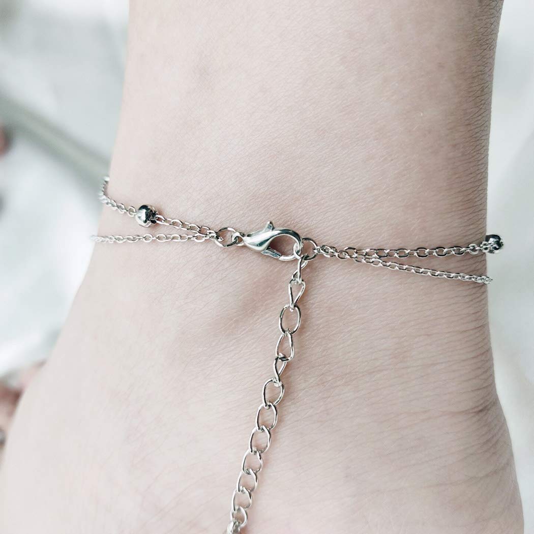 Wedity Adjustable 2-Layer Peach Heart Anklet Bracelet for Women & Girls - Perfect for Beach, Summer & Boho Style Jewelry