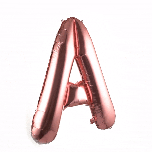 Rose Gold Mylar Letter A Balloon - 40 Inch Large Foil Balloon for Birthday Party Decorations, Baby Showers, Wedding Decor & Photo Backdrops - 1 Count Box