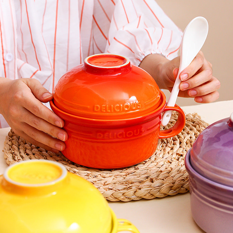 **Kalours Noodle Bowl Set with Lid & Soup Spoon – 50% Off Clearance Sale – Perfect for Ramen, Pho, and Asian Soups at Home**
