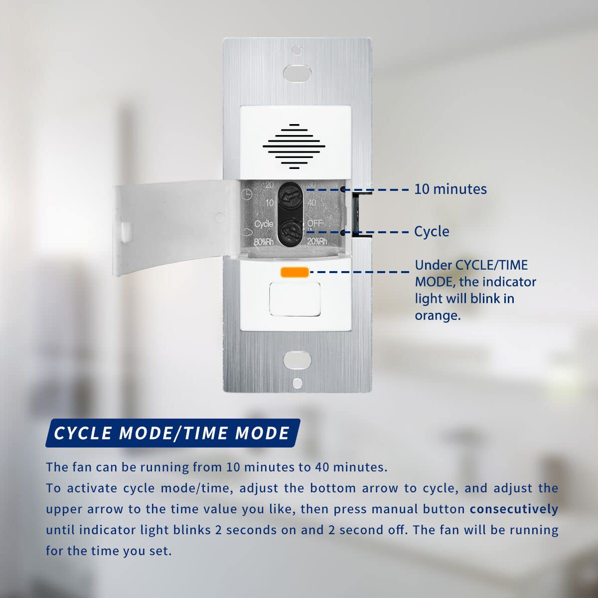 Tech Drive Ultra Quiet 110 CFM Bathroom Exhaust Fan with Humidity Sensor & Timer - 1.2 Sone In-Wall Ventilation Fan for Home, White | Perfect for Bathrooms, Kitchens & Laundry Rooms