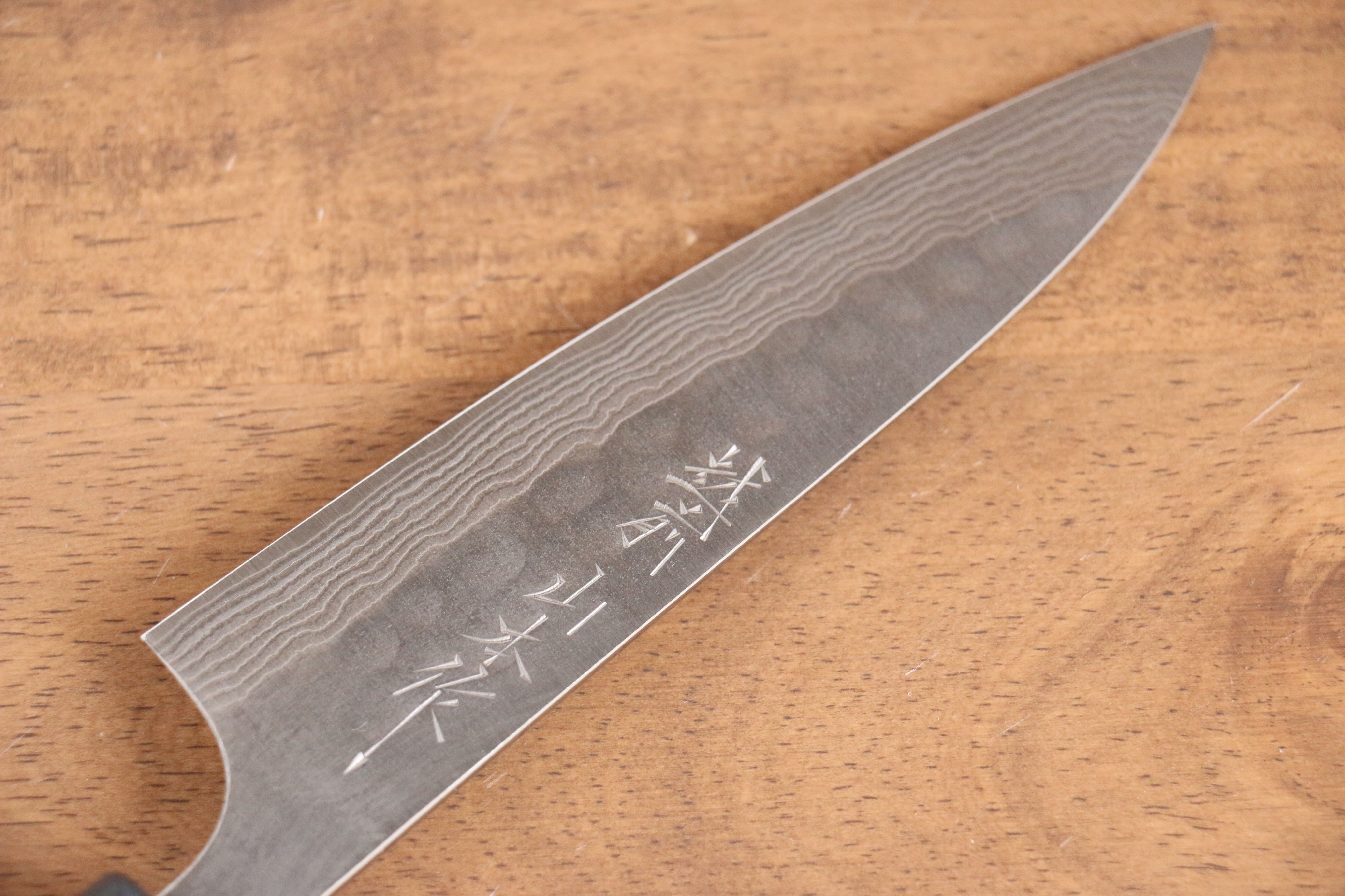 Nao Yamamoto 135mm Damascus Petty Knife - Hand Forged Silver Steel Nashiji Finish with Shitan Wood Handle - Perfect for Slicing, Peeling & Precision Kitchen Tasks