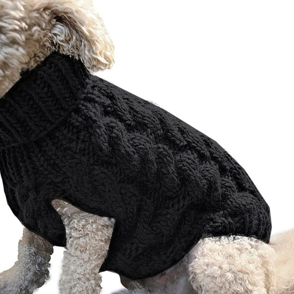 HUANSUN Warm Knitted Turtleneck Sweater for Dogs & Cats - Winter Pet Clothing Vest for Puppies - Cozy Outfit for Cold Weather Walks & Indoor Comfort