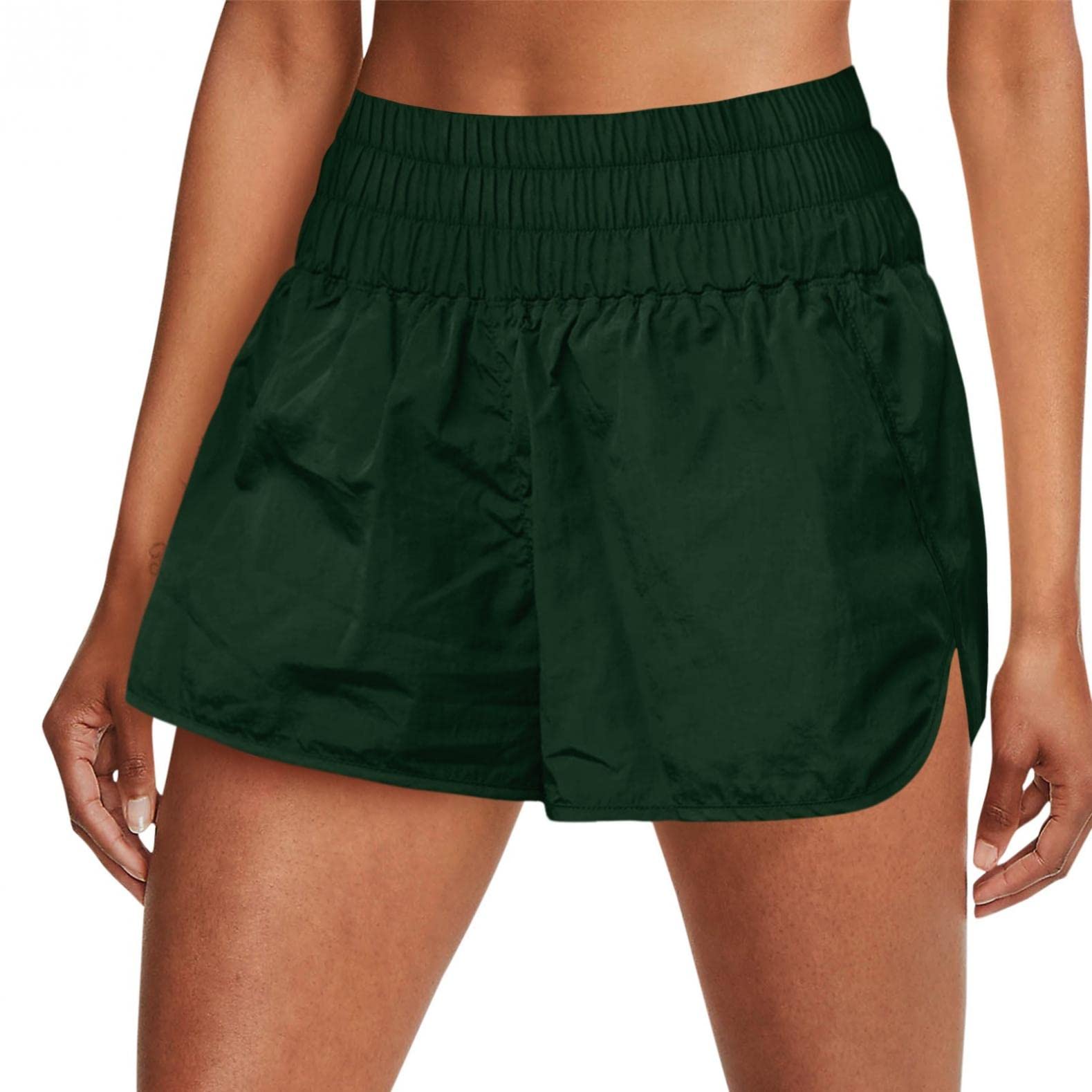 Handyulong Women's High Waisted Athletic Shorts - Summer Running Shorts with Elastic Waistband, Quick Dry Gym Workout Shorts for Yoga, Jogging & Outdoor Activities
