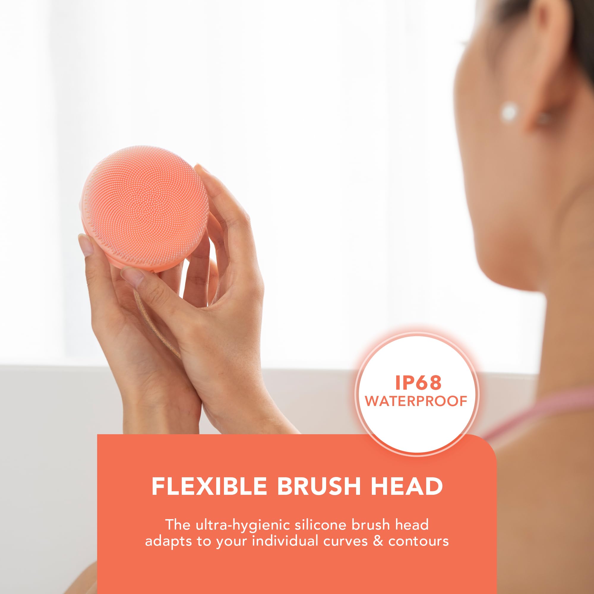 FOREO LUNA 4 Body Peach Perfect Massage Brush - Waterproof & USB Rechargeable Body Cleanser & Exfoliator for Lymphatic Drainage & Ingrown Hair Treatment - Perfect for Shower, Spa & At-Home Skincare Routine