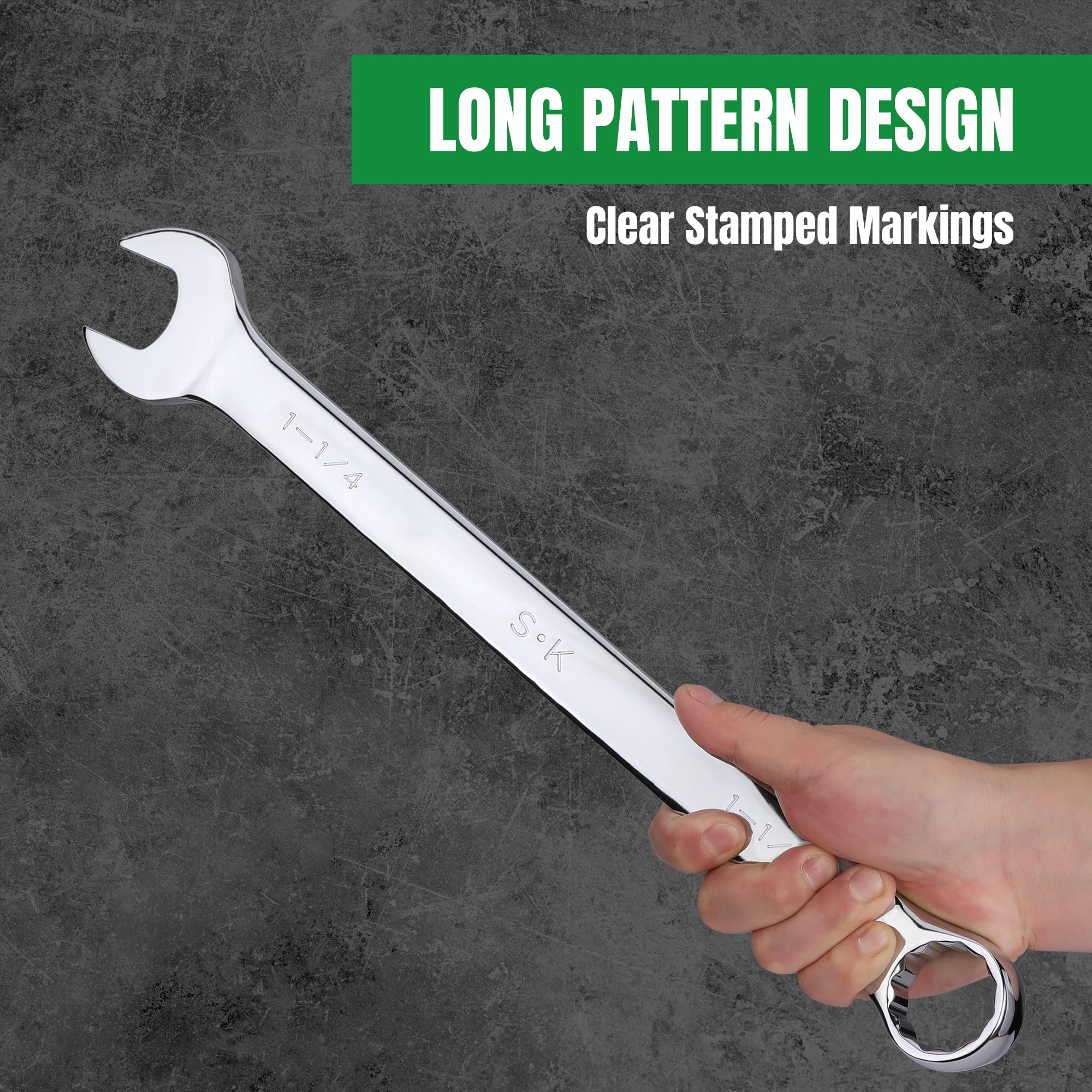 SK Long Pattern Combination Wrench Set - SAE 15/16