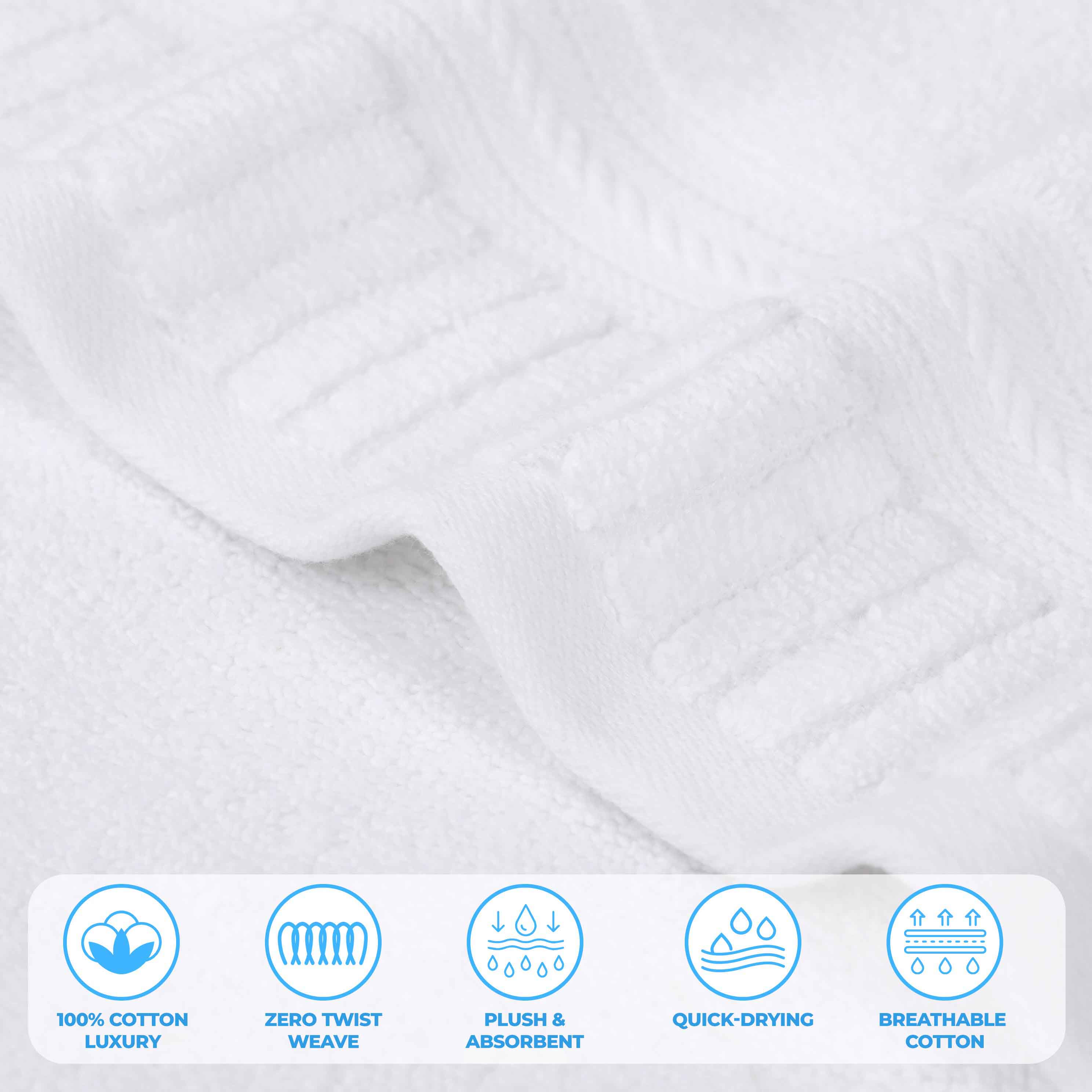 Venice Zero Twist Cotton Medium Weight Absorbent 3-Piece Bath Towel Set - Soft & Quick-Drying for Spa, Gym, and Beach Use
