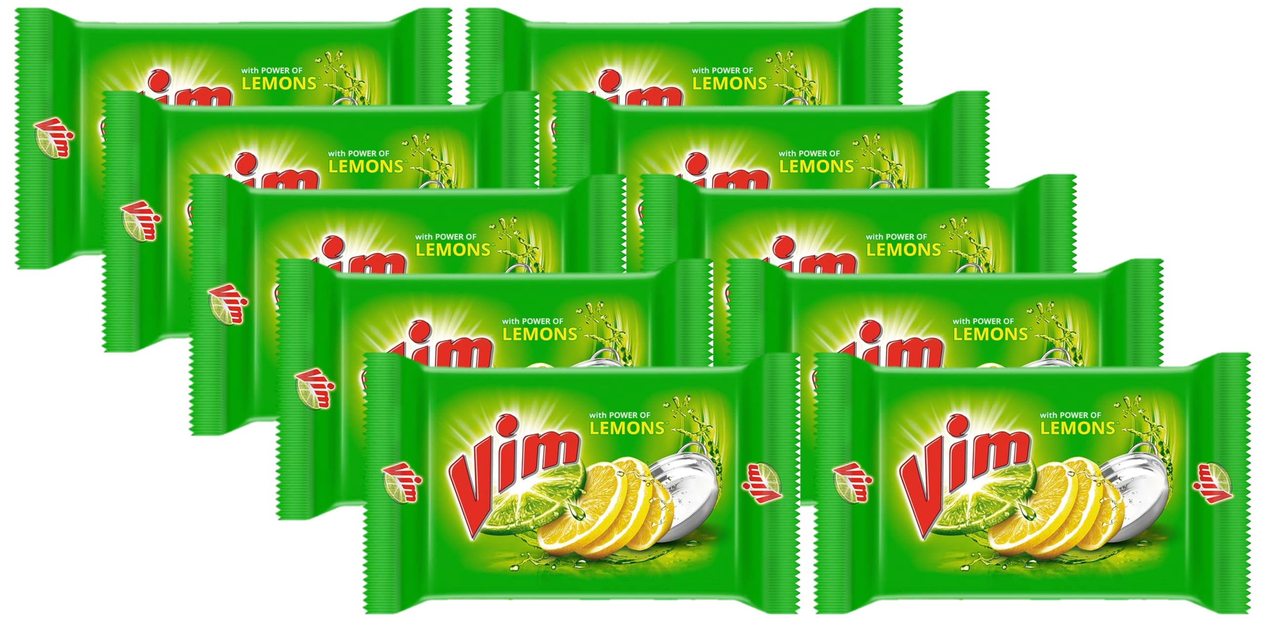 Vim Dishwashing Soap Bar 150g (Pack of 10) - Effective Stain Removal for Kitchen Utensils, Pans & Dishes | Eco-Friendly Cleaning Solution for Home & Restaurant Use