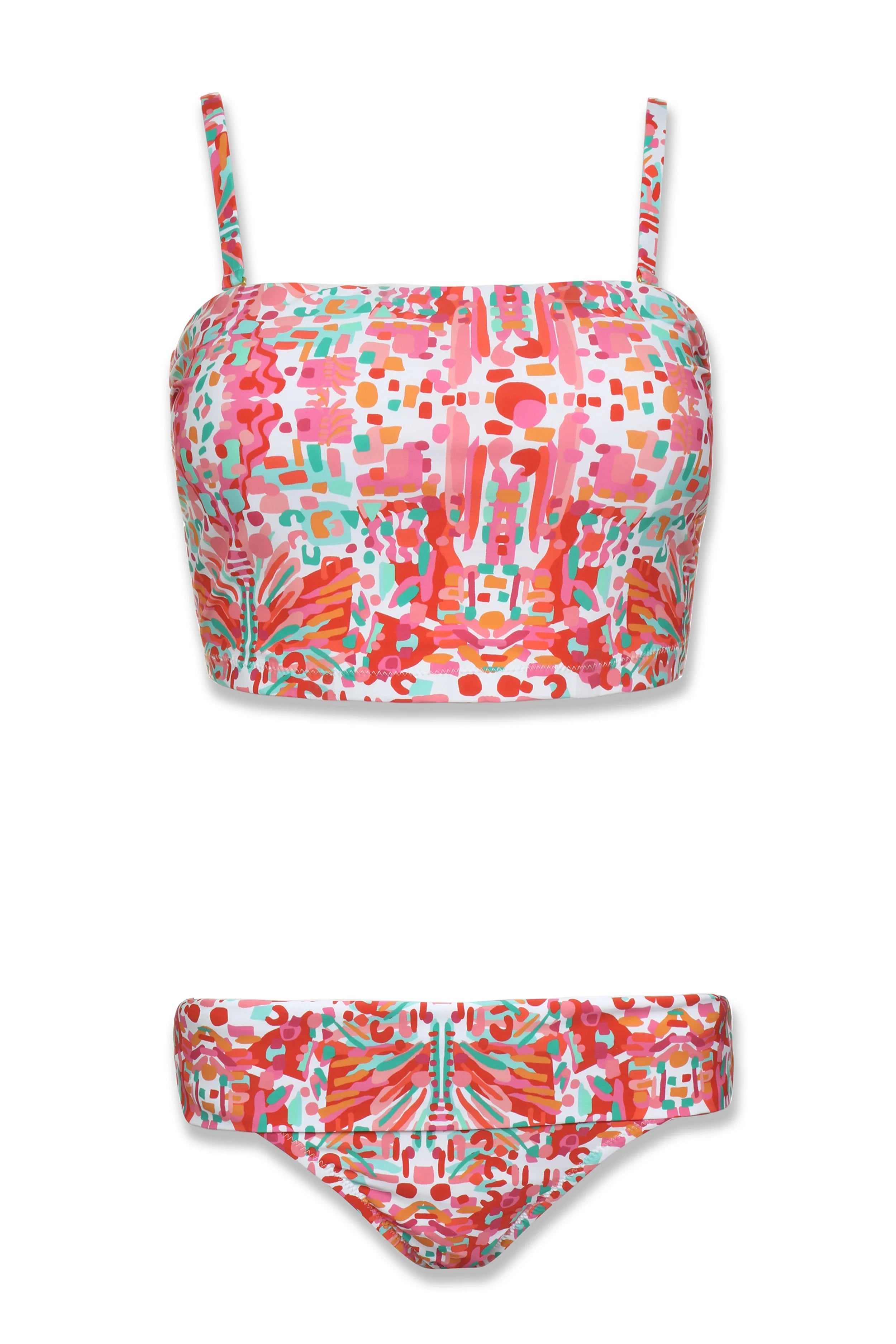 Jungle De Rio Midi Bandeau - Floral Print Stretch Bikini Top for Women | Beachwear, Pool Party, Summer Vacation