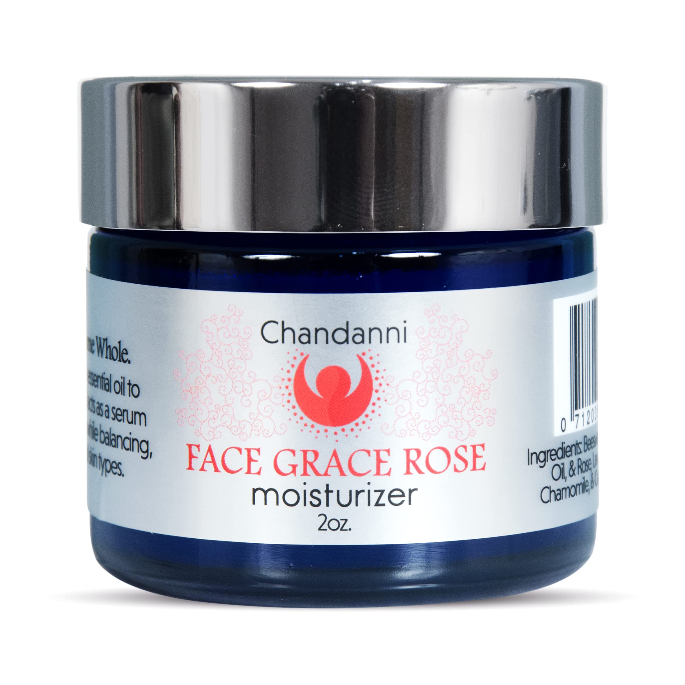 Chandanni Organics Face Grace Rose Natural Moisturizer - Hydrating & Rejuvenating Cream with Sesame, Rosewood & Almond Oil for Sensitive, Aging Skin - Boosts Natural Glow for All Skin Types & Ages | Perfect for Daily Skincare Routine & Nighttime Hydration
