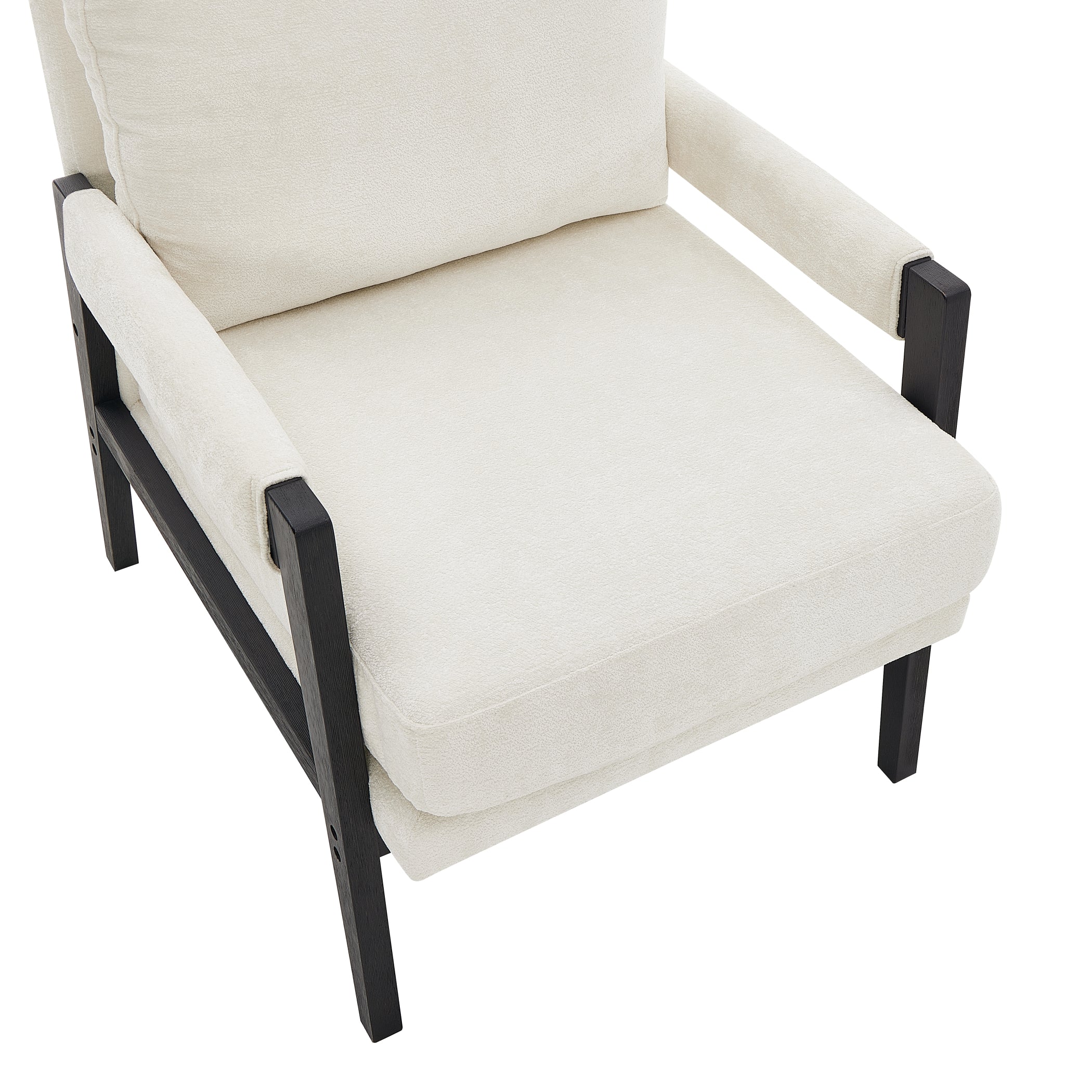 Roundhill Furniture Kelly Mid Century Modern Chenille Upholstered Accent Armchair - Stylish Living Room Chair for Home Office, Lounge & Reading Nook