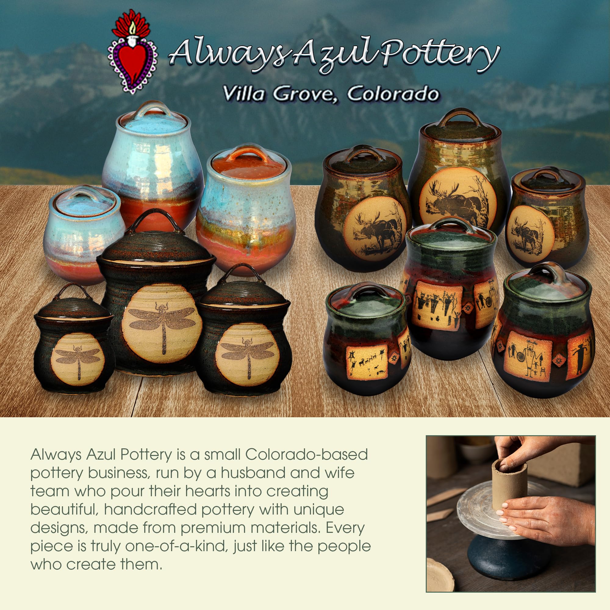 Handmade Ceramic Dragonfly Canister in Seamist Glaze - Traditional Polished Jar with Lid - Airtight Storage for Coffee, Tea, Sugar, Candy & Spices - Perfect for Kitchen, Pantry & Home Decor