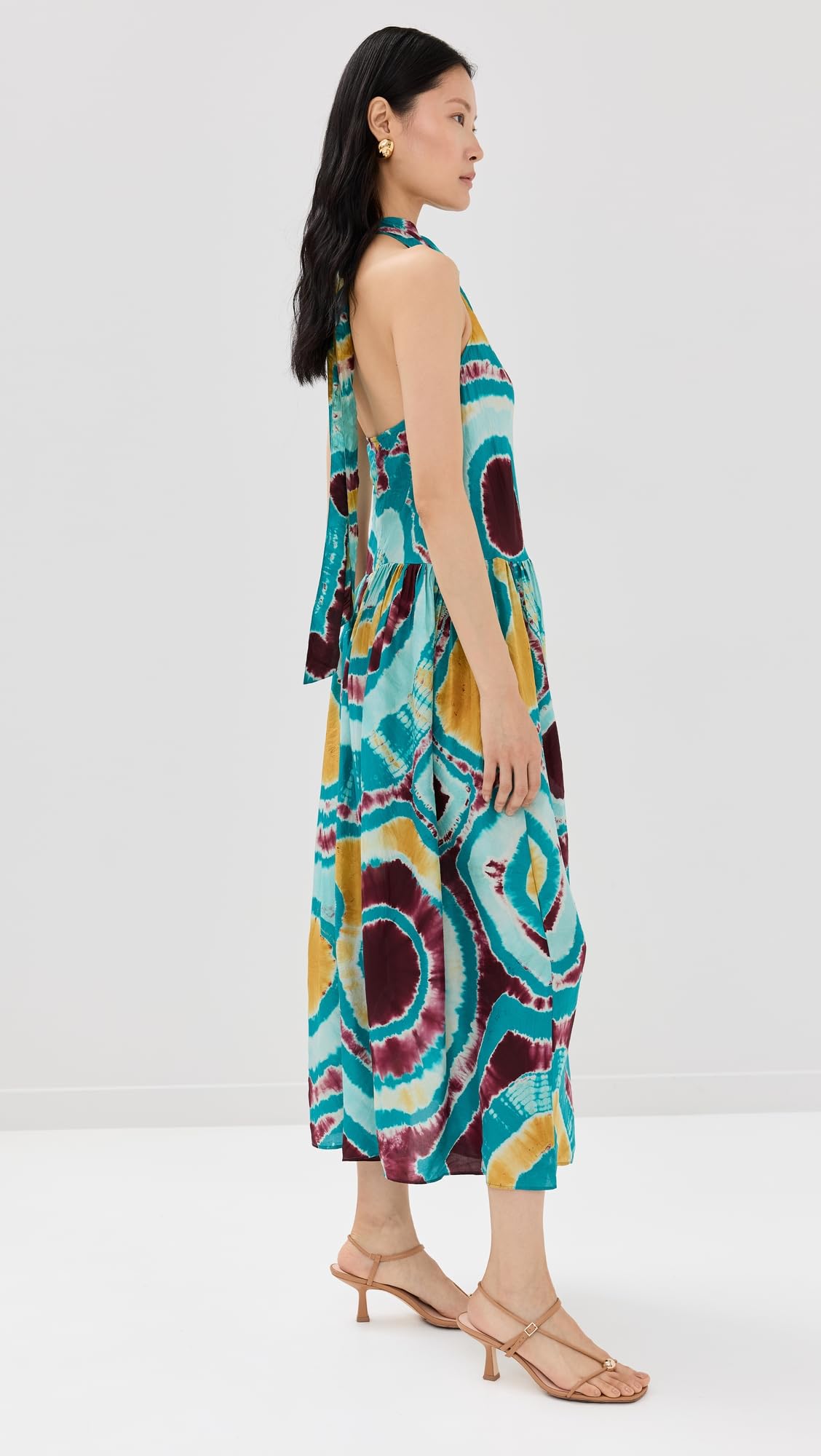 Ulla Johnson Women's Assa Dress - Floral Printed Maxi Dress with Ruffled Sleeves for Summer, Beach, and Special Occasions