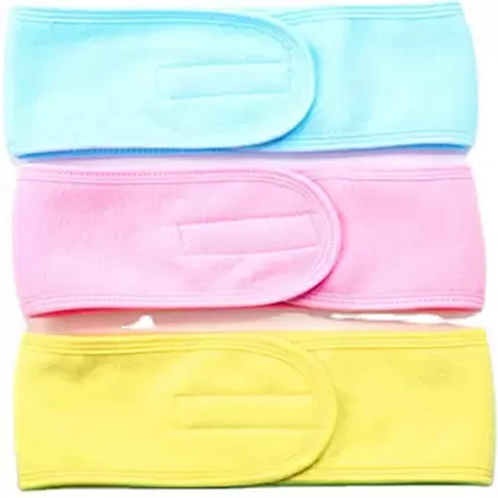 Stretchable Elastic Facial Headbands for Women & Men - Adjustable Makeup Headband Set of 3 - Perfect for Skincare, Spa, Hair Washing & Beauty Routines