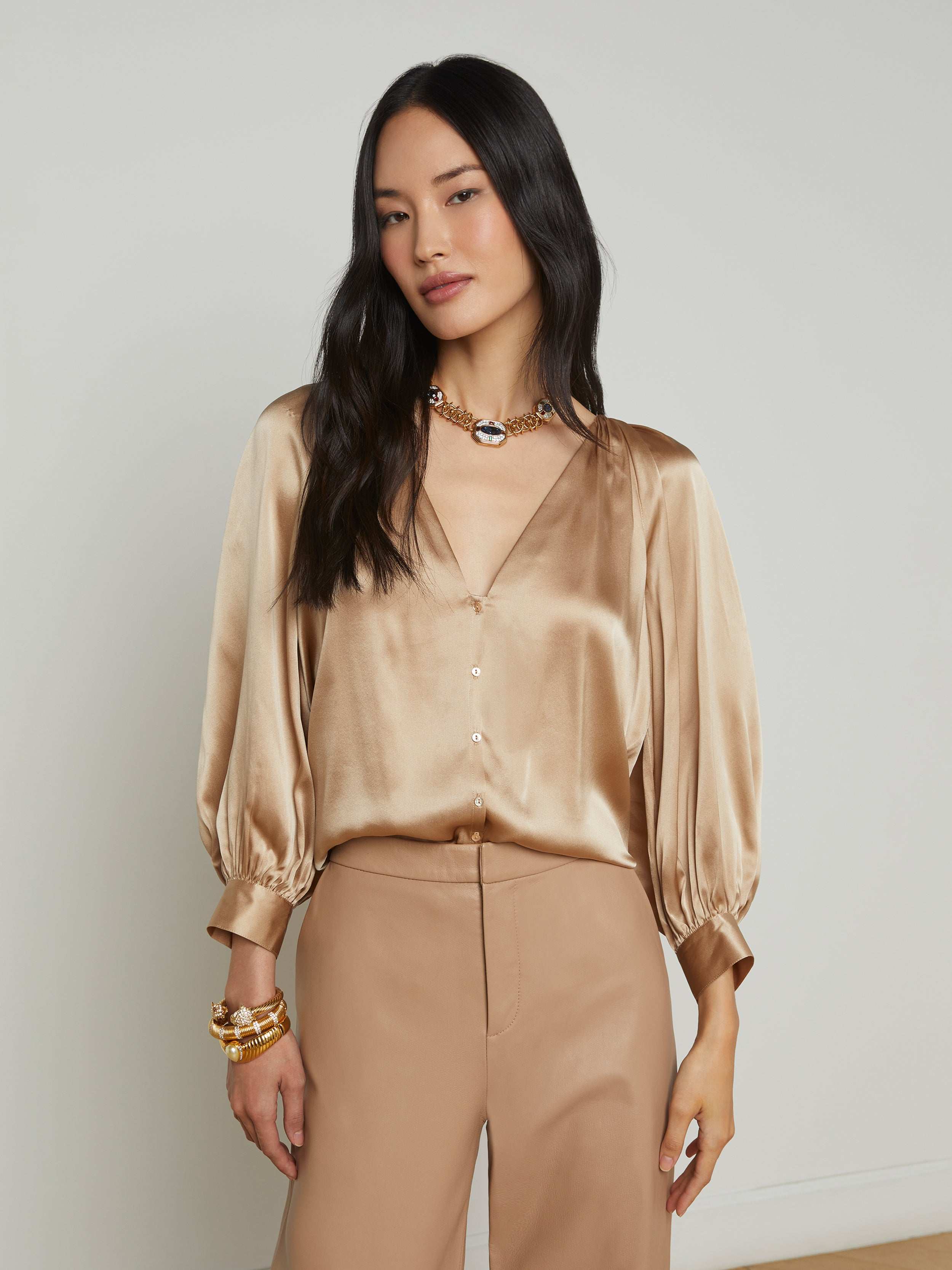 Elegant Kaili Silk Blouse for Women - Premium Soft & Breathable Silk Top - Perfect for Office, Party & Special Occasions
