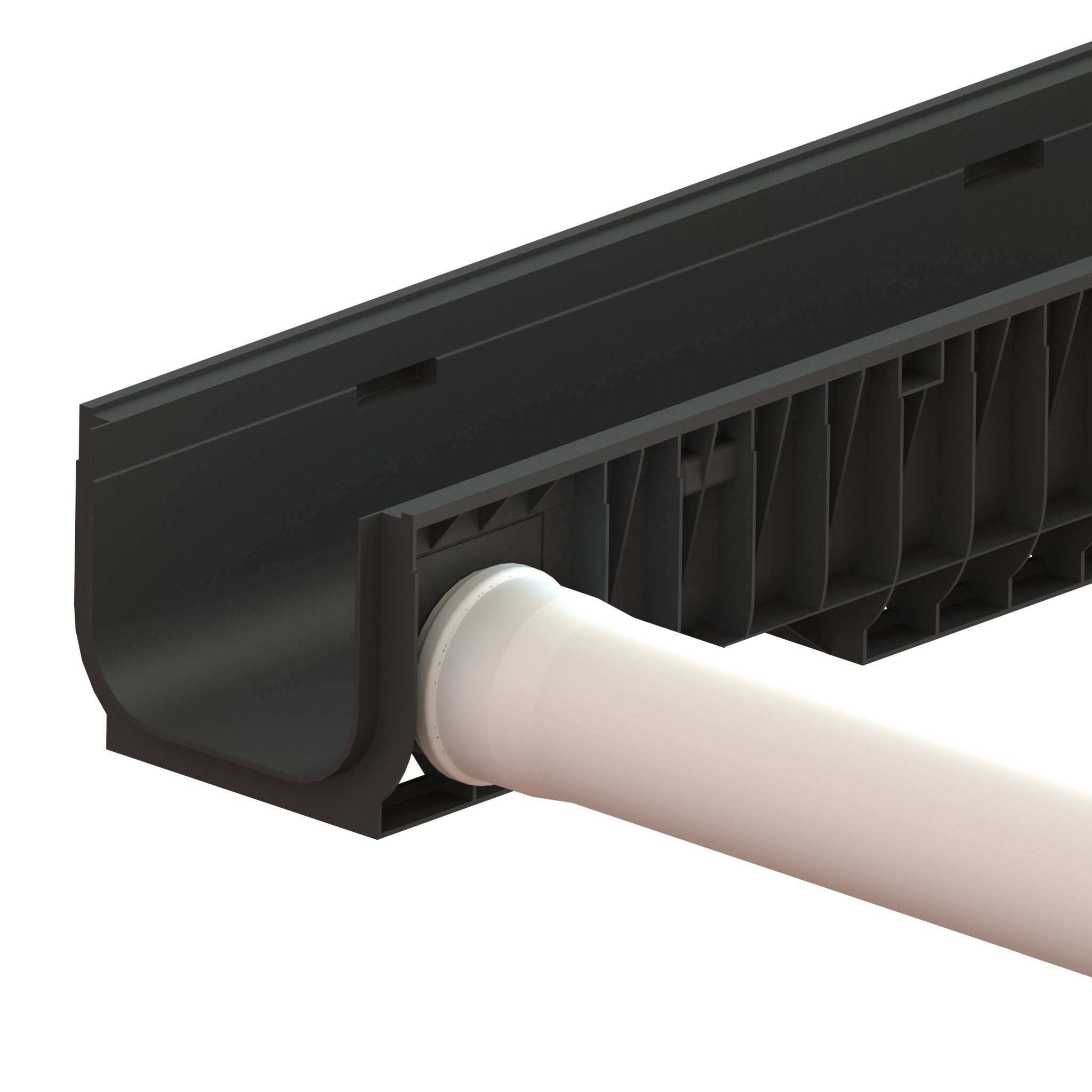 Vodaland 8 Inch Trench Drain with Cast Iron Grate - Heavy Duty Slotted Drainage System for Driveway, Patio & Pool Areas - Model PC8540
