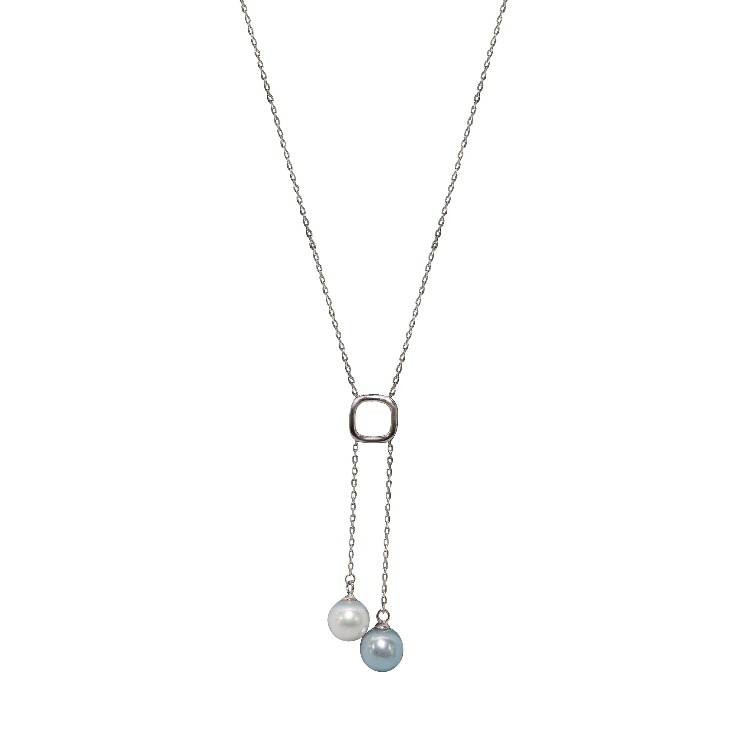 Pearl Duette Silver Necklace for Women - Elegant Layered Pearl Jewelry Gift for Birthday, Anniversary & Special Occasions