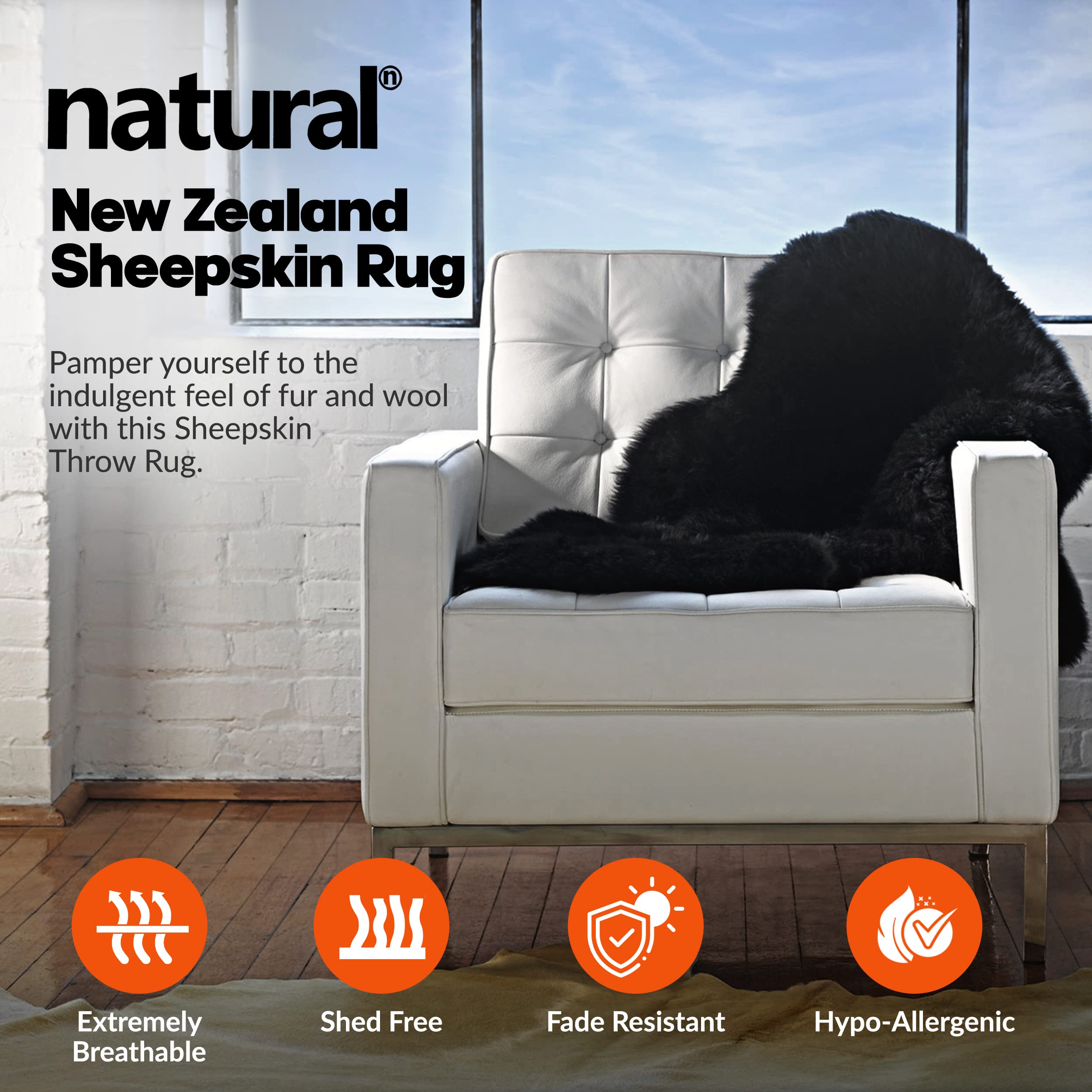 Premium Natural Sheepskin Rug - 2.5