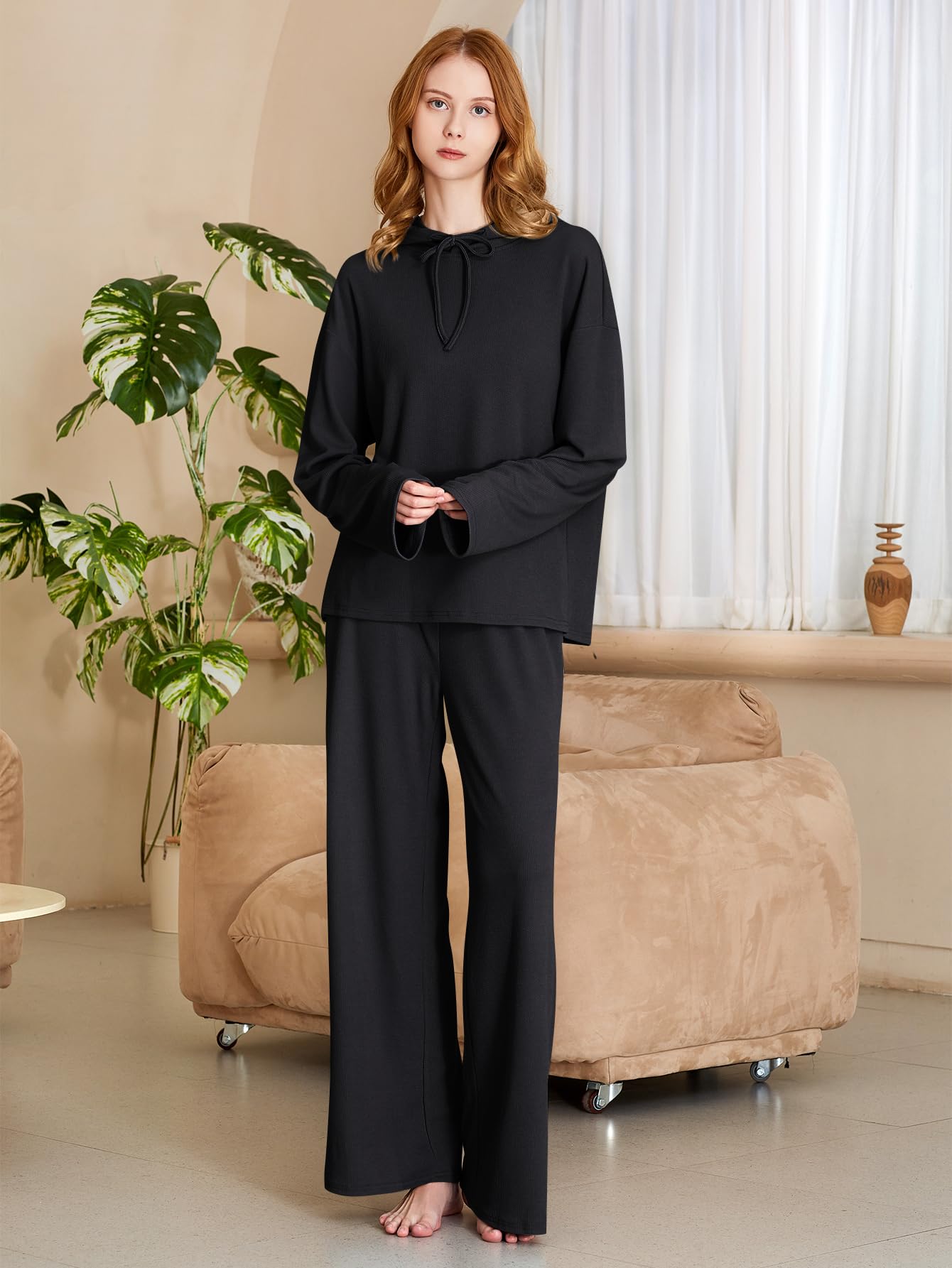 YKR Women's Lounge Sets 2-Piece Outfits - Soft Knit Sweatsuit with Pockets for Women | Cozy Tracksuit for Home, Yoga, Travel & Casual Wear