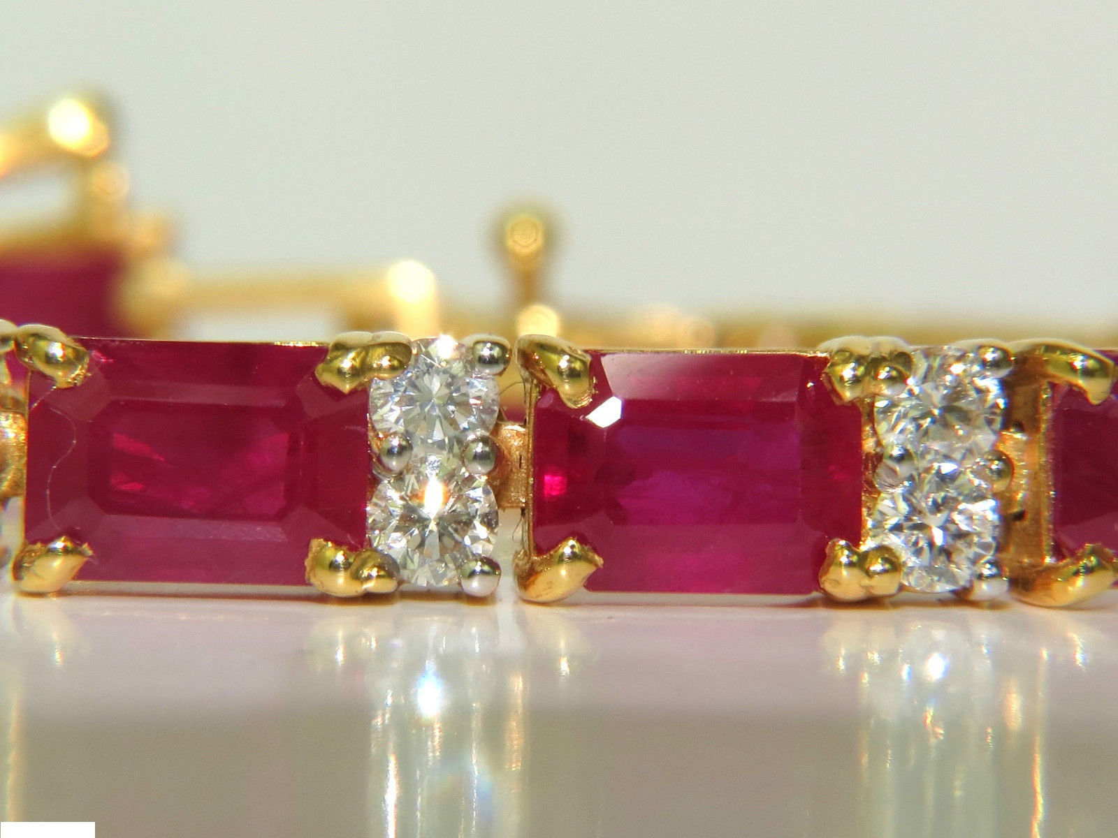 18KT GIA Certified 23.46CT Natural Ruby and Diamond Bracelet - Blood Vivid Super Gem Jewelry for Women, Luxury Gift for Anniversary, Wedding & Special Occasions