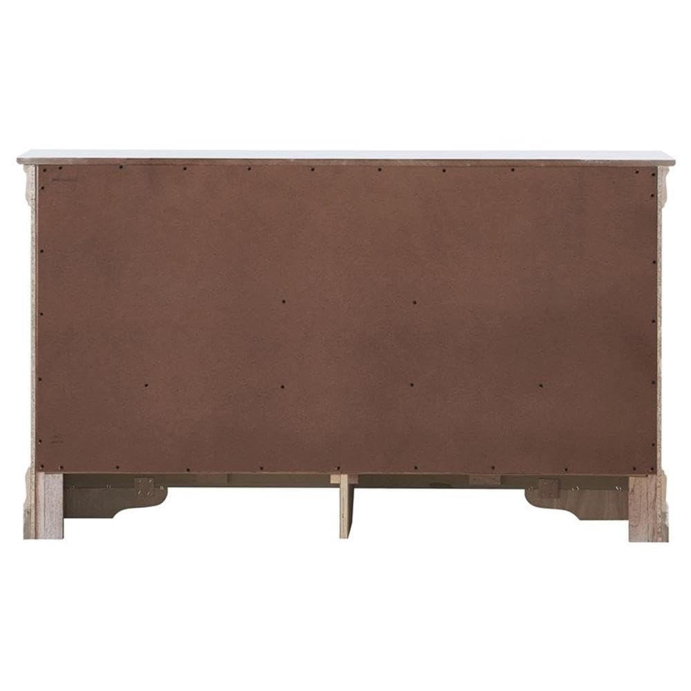 Glory Furniture Verona Wood 6-Drawer Dresser with White Pearlescent Finish - Perfect for Bedroom Storage & Organization