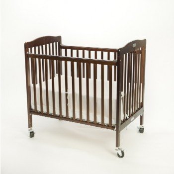 Portable Mini Crib for Baby - Lightweight & Compact Nursery Bed with Easy Reach Design in Espresso Finish | Perfect for Small Spaces, Travel & Co-Sleeping