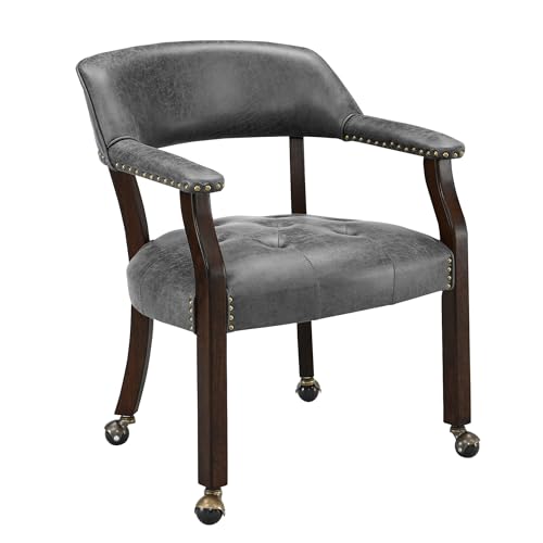 Espresso Legs & Dark Grey Fabric