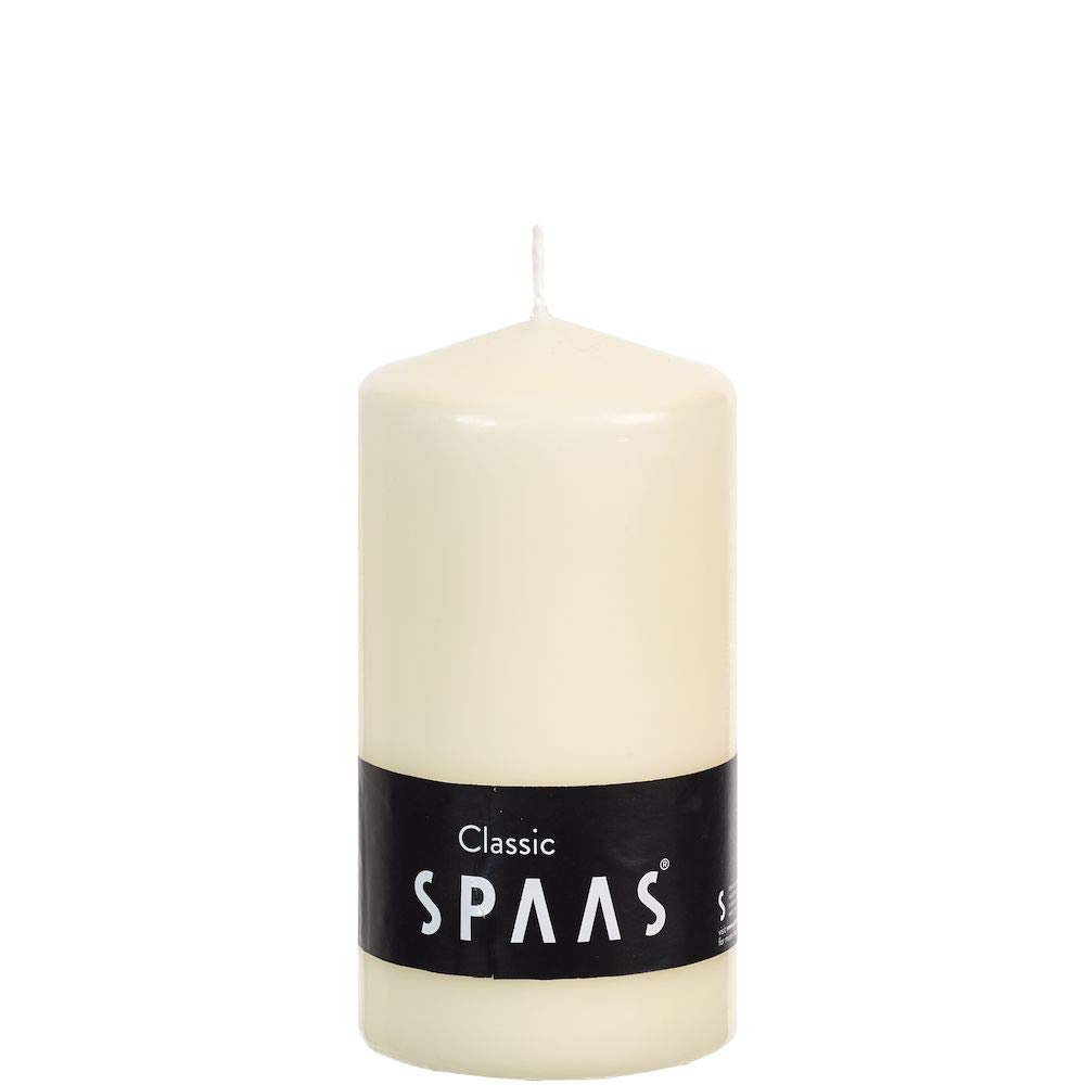 Spaas 12 Unscented Ivory Paraffin Wax Pillar Candles - 60mm Diameter x 100mm Height for Home Decor, Wedding Centerpieces & Relaxation
