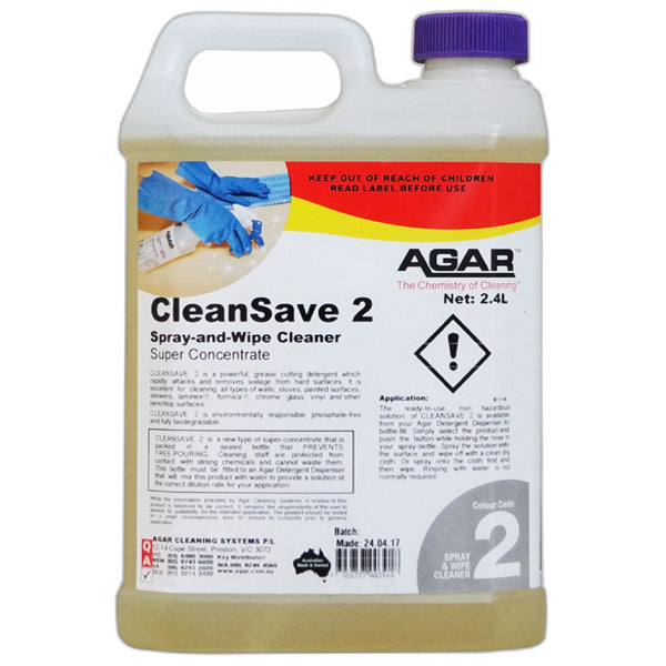 Agar CleanSave 2 Spray and Wipe Cleaner - Multi-Surface Disinfectant for Kitchen, Bathroom & Office | Kills 99.9% Germs | Safe for Countertops, Appliances & Electronics