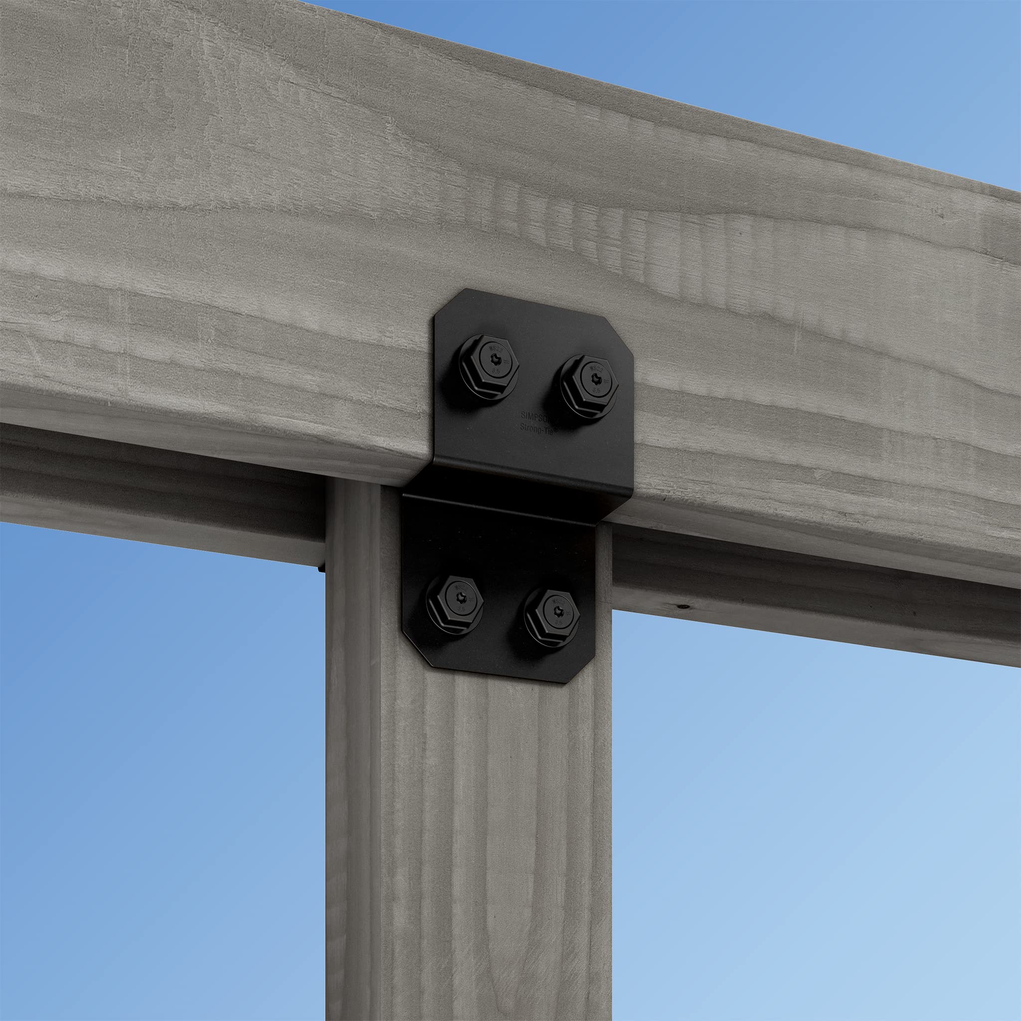 Simpson Strong-Tie Outdoor Accents® Avant Collection™ 5 Inch ZMAX® Black Powder-Coated Deck Joist Tie for Rough 2X Lumber - Pack of 12 - Perfect for Outdoor Deck Construction and Wood Framing Projects