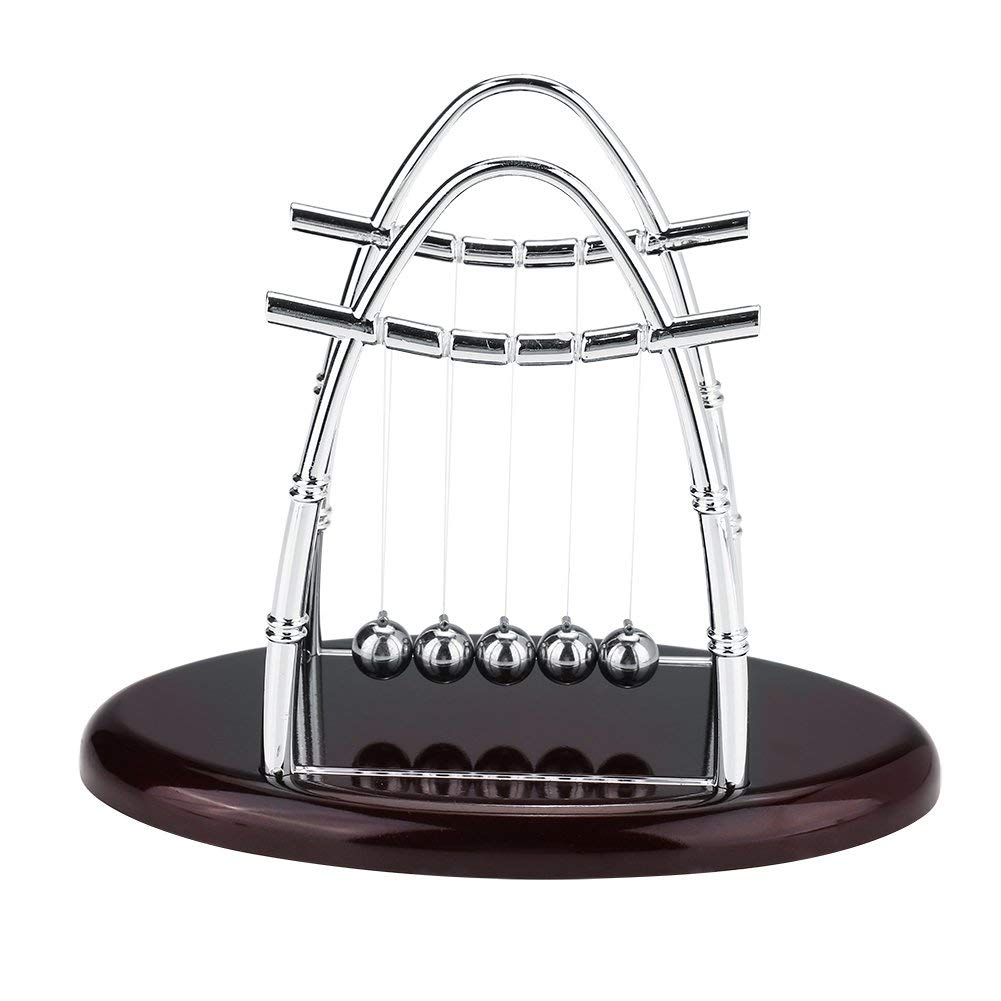 Newton's Cradle Balance Balls - Steel Physics Science Desk Toy with Wooden Base | Stress Relief Gadget, Office Decor & Educational STEM Gift for Kids & Adults