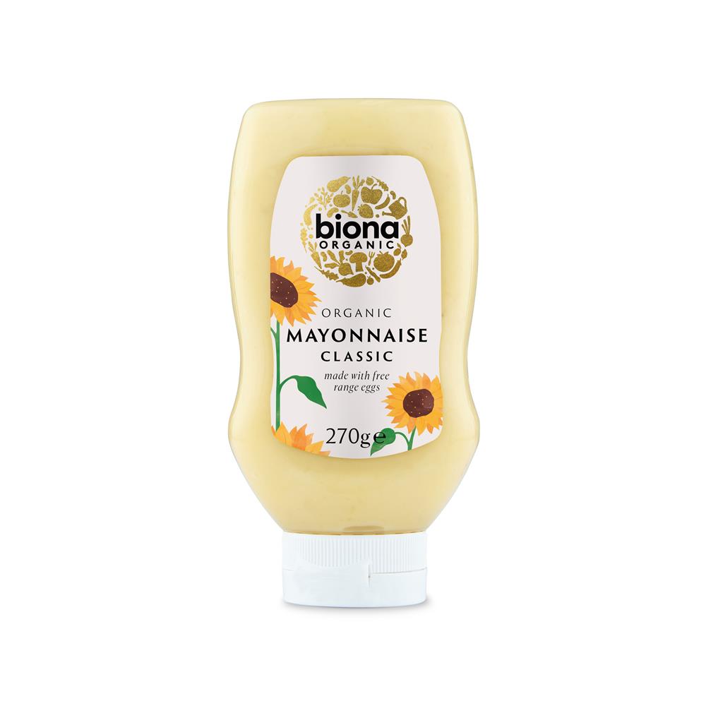 Biona Organic Squeezy Mayonnaise 270g - Vegan, Gluten-Free Mayo Spread for Sandwiches, Burgers & Salads - Perfect for Picnics, BBQs & Healthy Meal Prep