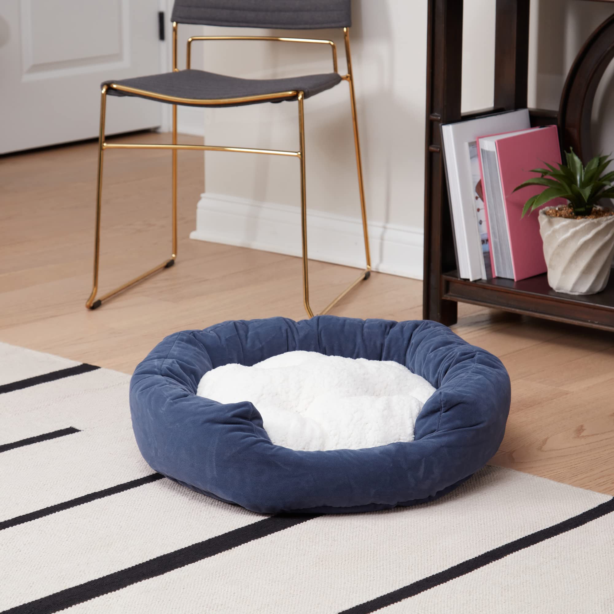Maddie Donut Dog Bed with Removable Center Pillow - Cozy Small Pet Bed (24