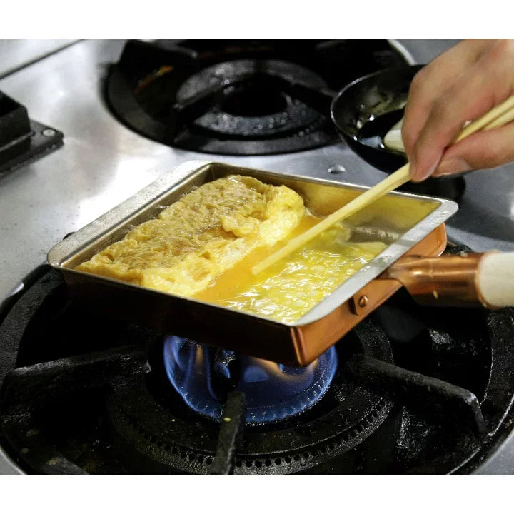 Marushin Kansai Type Japanese Tamagoyaki Omelette Pan - 18x22.5cm Copper Non-Stick Frying Pan for Perfect Rolled Eggs | Ideal for Home Cooking, Japanese Cuisine & Breakfast Preparation