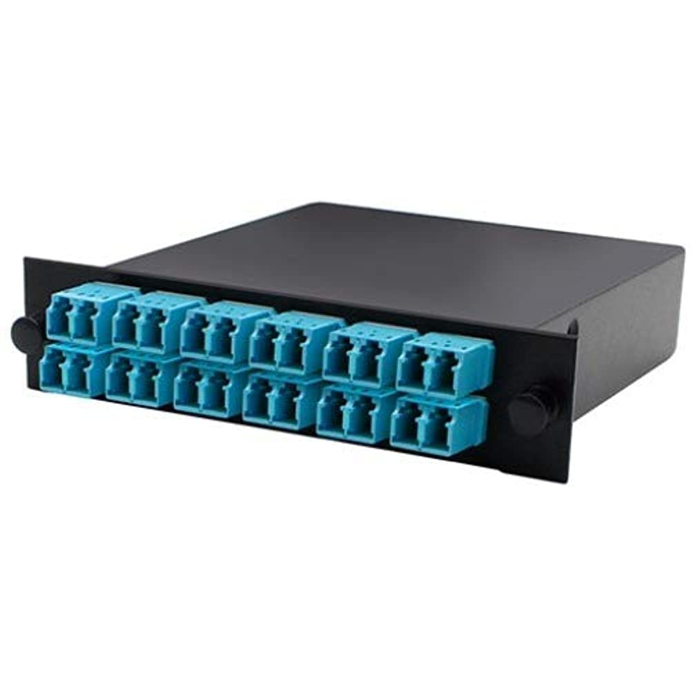High-Density Network Patch Panel - 2x MPO & 12x LC Duplex Ports for Data Center & Server Rack Cable Management | Ideal for Fiber Optic Networking & Structured Cabling Systems