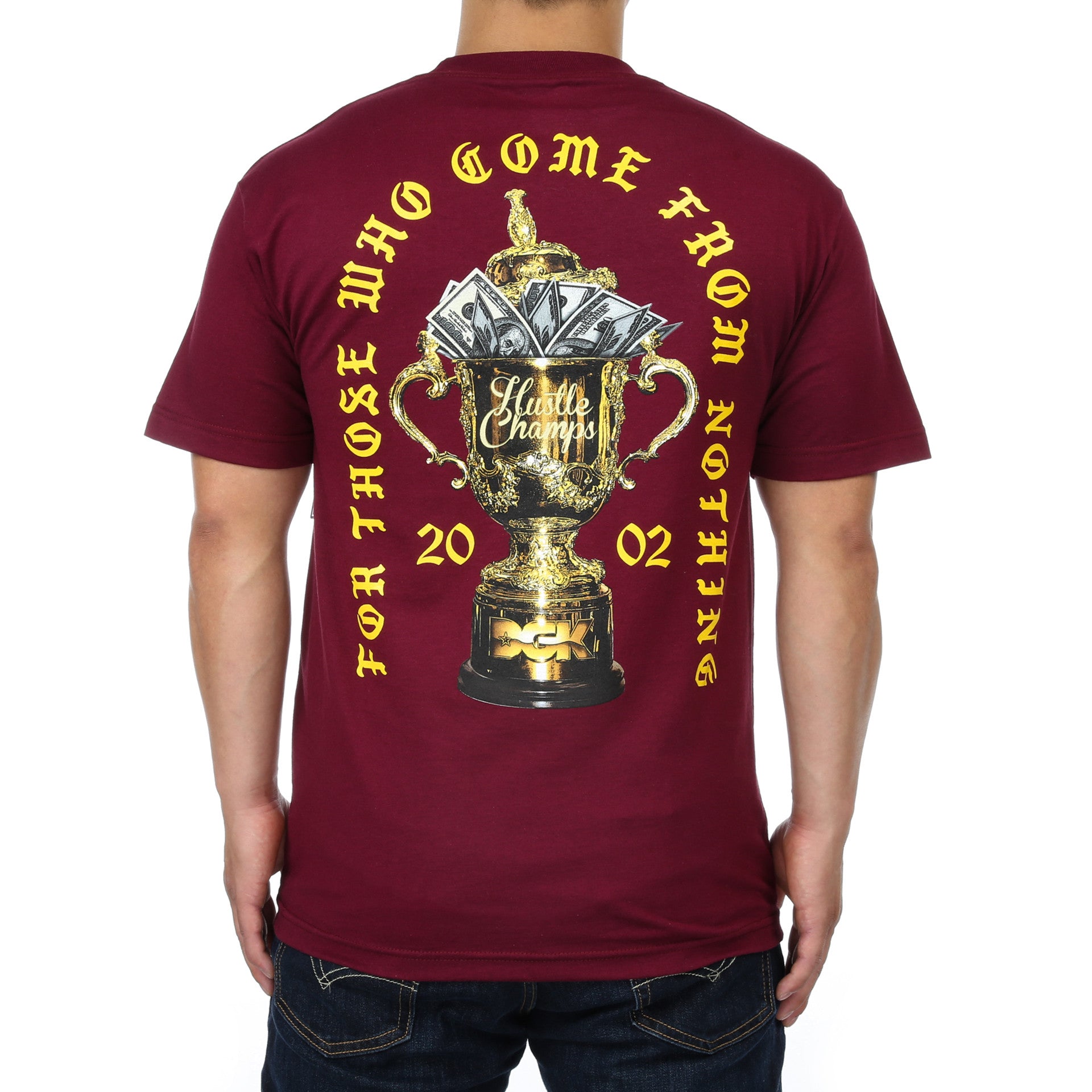 DGK Hustle Champs Graphic T-Shirt - Burgundy Red Cotton Streetwear Tee for Men | Urban Fashion, Skate Style & Casual Wear