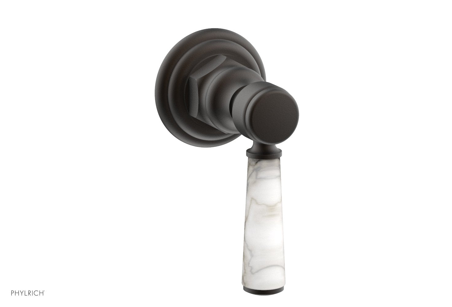 HEX TRADITIONAL HENRI White Marble Lever Handle Volume Control Diverter Valve - Perfect for Bathroom & Kitchen Faucet Control, Shower Diverter, and Sink Mixer Applications