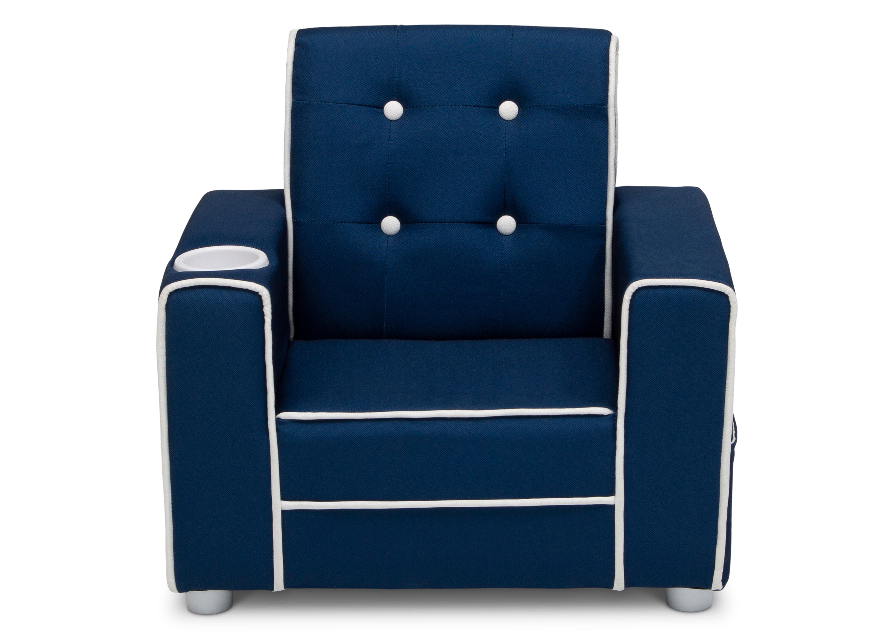 Chelsea Kids Upholstered Chair with Cup Holder - Comfortable Children's Armchair for Reading, Gaming & Relaxing - Perfect for Bedroom, Playroom or Nursery