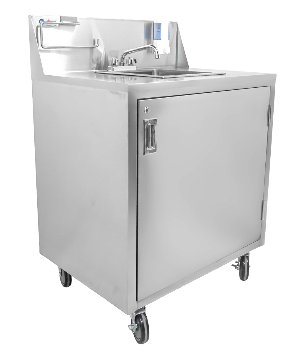 Nella 25 Portable Hand Sink with Backsplash - Compact Mobile Sink with Built-in Water Heater & Pump for Outdoor, Camping, RV, and Emergency Use