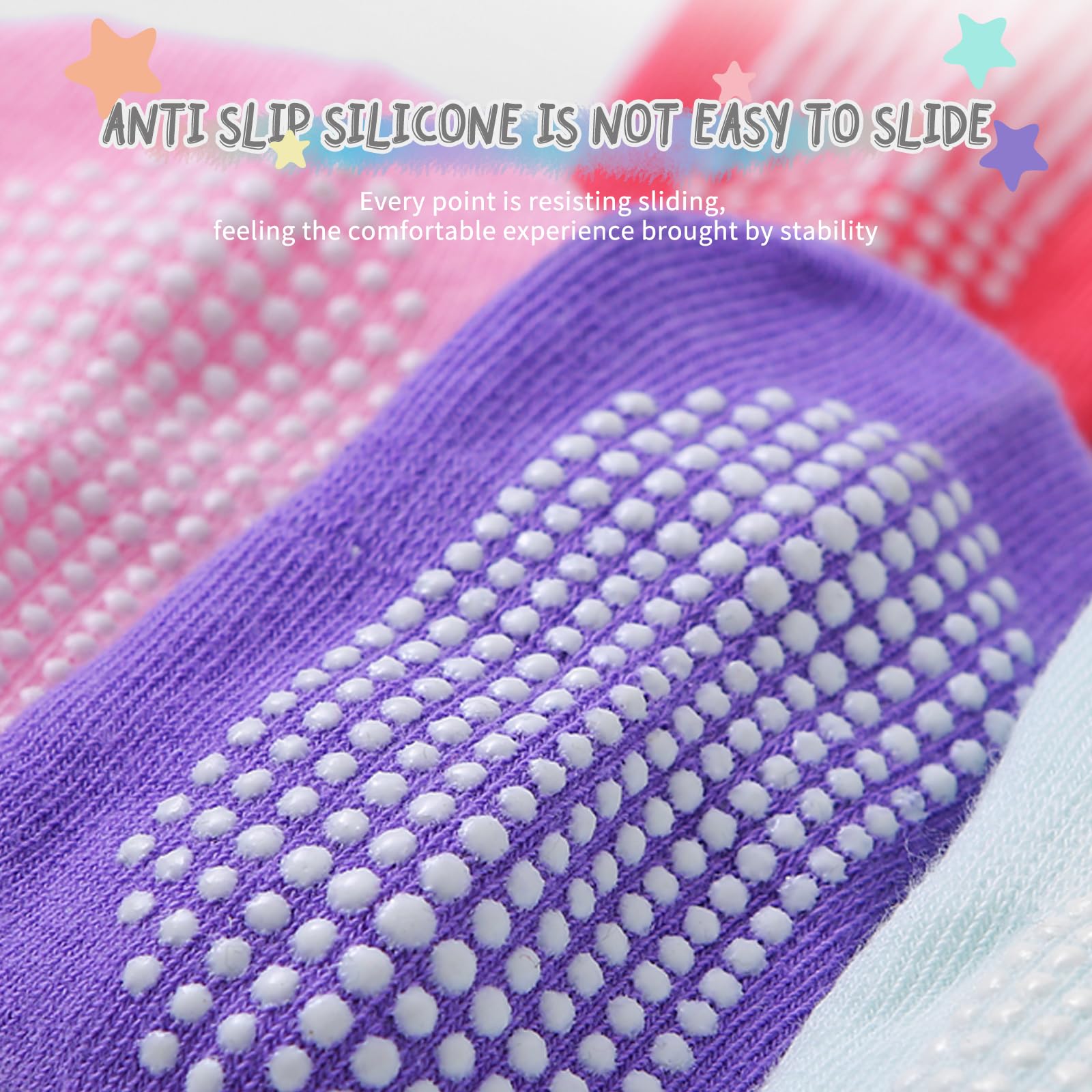 Non-Slip Baby Socks with Grips - 12 Pack Cotton Ankle Socks for Boys & Girls - Cute Toddler Socks for Newborns to 2 Years - Perfect for Playtime, Daycare and First Steps