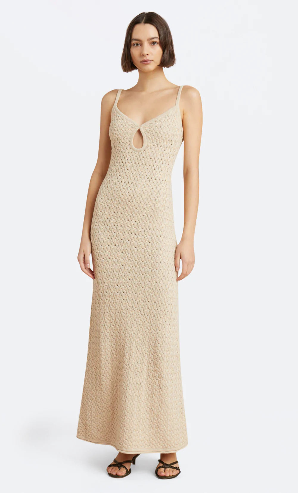 Effie Knit Key Maxi Dress for Women - Elegant Long Sleeve Bodycon Dress for Party, Wedding & Evening Events