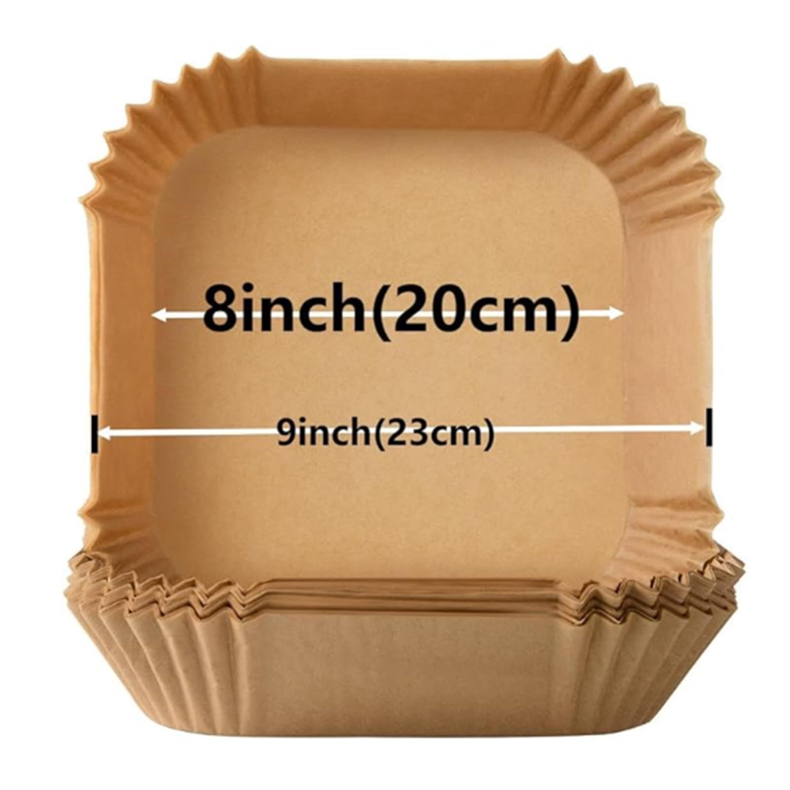 100Pcs 8-Inch Square Air Fryer Paper Liners - Non-Stick, Oil-Proof Parchment Sheets for 5-8 QT Air Fryers & Microwave Safe - Perfect for Healthy Cooking, Reheating & Baking Snacks