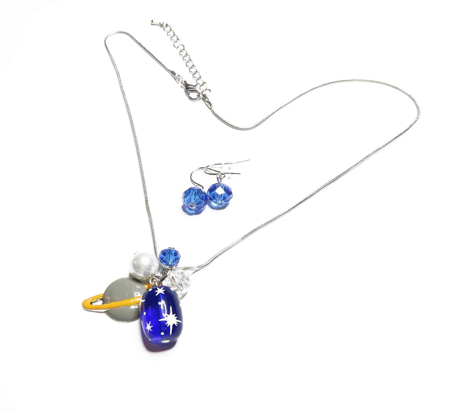 Galaxy Necklace and Earrings Set - Solar System Jewelry for Women - Space Planet Pendant Gift Set | Perfect for Astronomy Lovers, Birthday Gifts & Cosmic Fashion Accessories