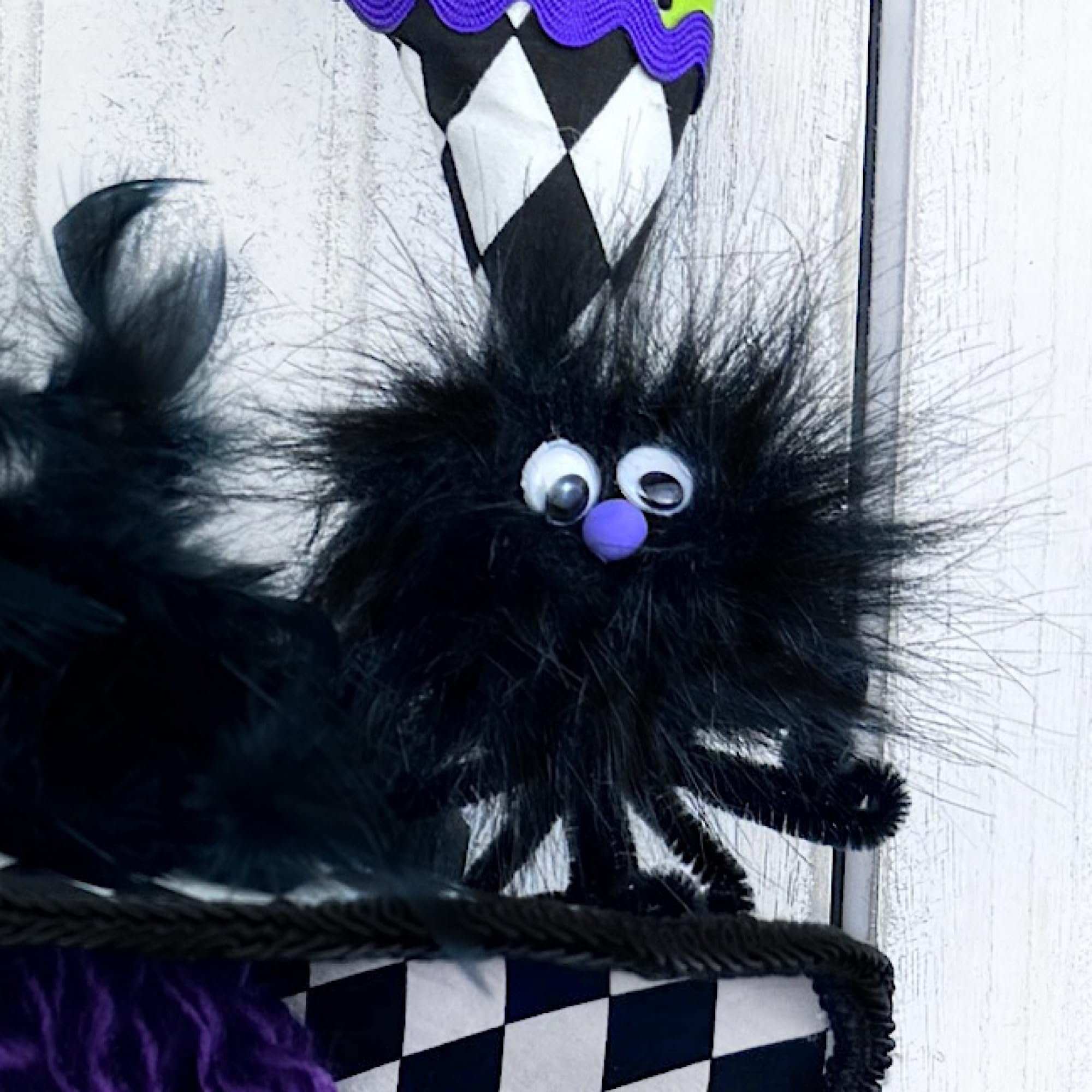 Large Handmade Halloween Witch Wreath Attachment - Premium Wreath Embellishments & Witch Decorations - Perfect for Front Door, Mantel & Halloween Party Decor