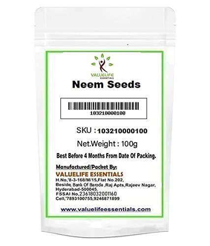 Organic Neem Seeds Dried (100g) - Azadirachta Indica for Gardening, Pest Control & Natural Remedies - Perfect for Organic Farming, DIY Pesticides & Ayurvedic Treatments