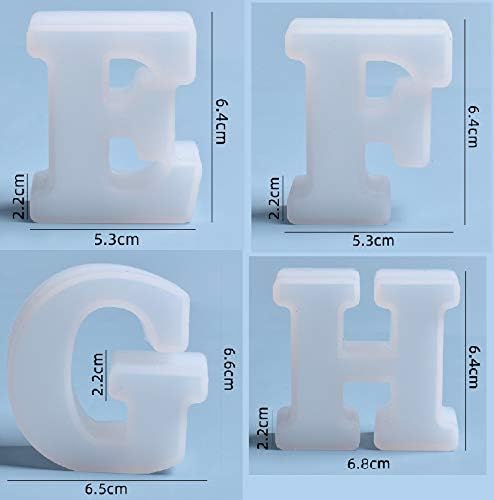 2.5 Inch 26-Piece Silicone Resin Mold Set - A to Z Capital Letter Alphabet Molds for DIY Resin Casting, Jewelry Making & Home Decor Crafts - Perfect for Keychains, Charms & Personalized Gifts