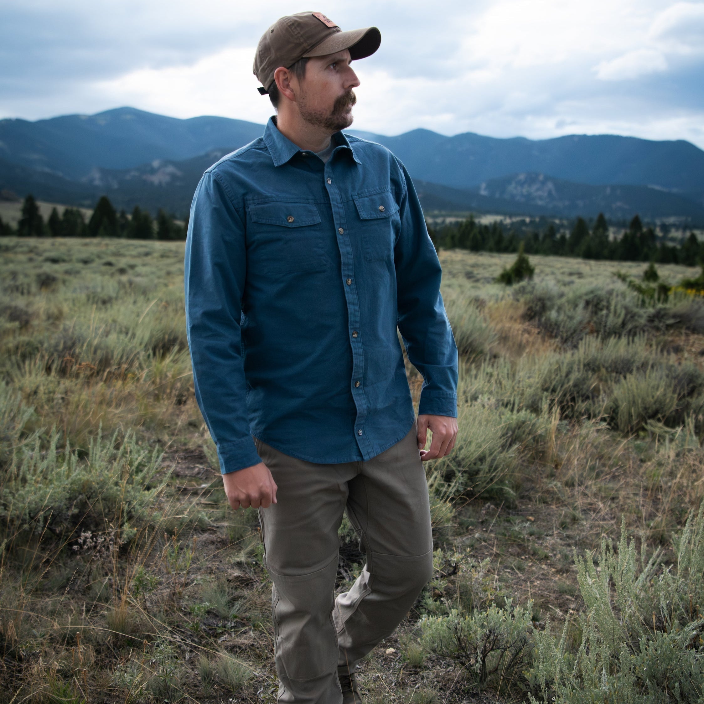 Hamilton Chamois Shirt for Men - Soft Flannel Work Shirt with Chest Pocket - Durable Outdoor Shirt for Hiking, Camping & Casual Wear