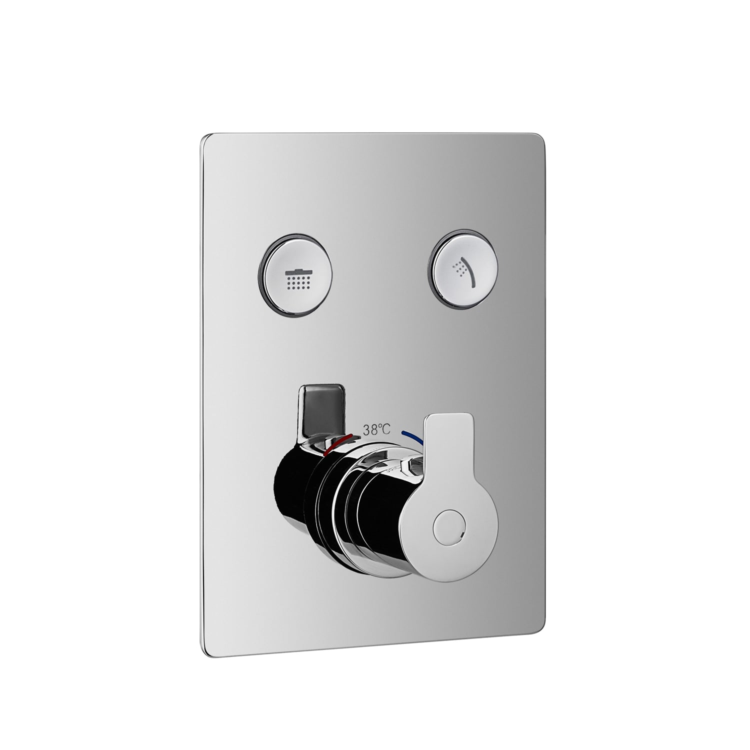 DAX 7303A BN Square Shower Single Valve Trim - 2 Setting Shower Functions, Solid Brass Body with Brushed Nickel Finish for Bathroom & Spa Renovation