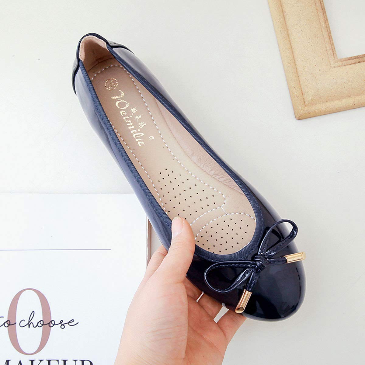 SAILING LU Women's Foldable Travel Ballet Flats - Lightweight Roll-Up Slippers for Walking, Airplane & Hotel Use - Portable Comfort Shoes for Commuting, Vacation & Lounge Wear